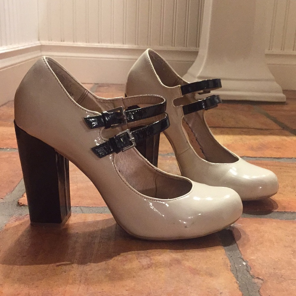 Rampage Double Strap Mary Jane Heels